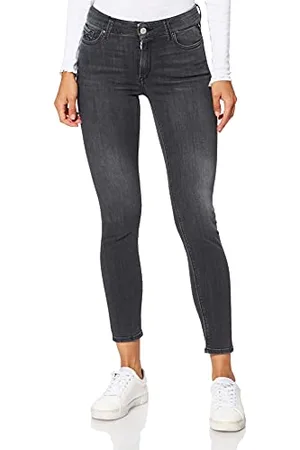 Replay Damen Jeans Luzien Skinny-Fit mit Power Stretch, (Grau), 26W / 28L