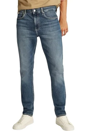 Calvin Klein Herren Jeans Hose Slim Taper mit Stretch, Blau (Denim Dark), 30W/34L