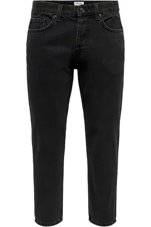 Only & Sons Herren Jeans ONSAVI Beam 2962 - Regular Fit - Schwarz - , Größe:29W / 34L, Farbvariante: 22022962