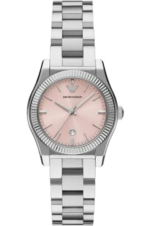 Emporio Armani Watch for Women, Three Hand Quartz Movement and 32mm Case Size with Stainless Steel, Leather or Silicone Strap , 32MM