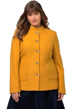 Ulla Popken Damen Boiled Wool Janker mit Schurwolle Blazer, , 48