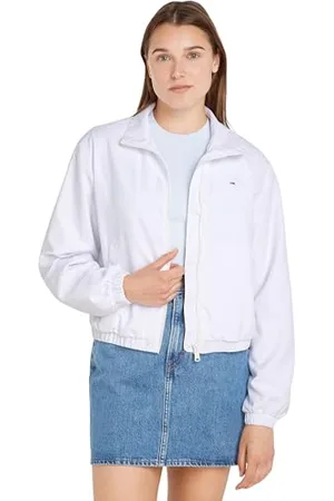 Tommy Hilfiger Damen Jacke Windbreaker Übergangsjacke, (White), XL