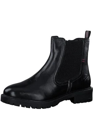 QS by s.Oliver Damen Chelsea Boots aus Leder mit Reißverschluss, (Black), 41 EU