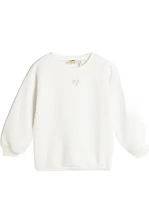 Koton Sweatshirt Uzun Kollu Bisiklet Yaka Aplike Detaylı Şardonlu