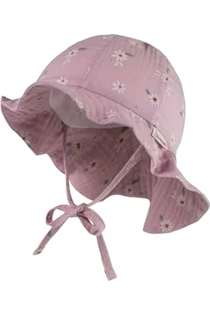 Sterntaler Mädchen Sonnenhut Gänseblümchen Musselin Mit Bindeband Und Nackenschutz, , 45 EU