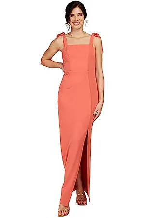 Little Mistress Damen Korallen Bindeband Maxi Brautjungfernkleid, , 44