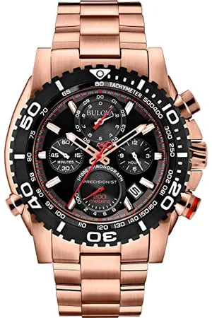 BULOVA Herren Analog Quarz Uhr mit Edelstahl Armband 98B213