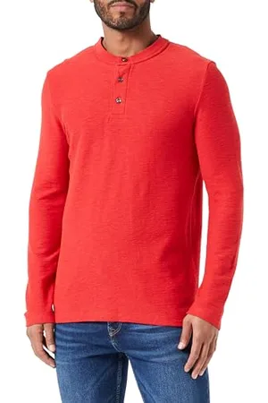QS by s.Oliver Herren Henley Langarmshirt RED, S
