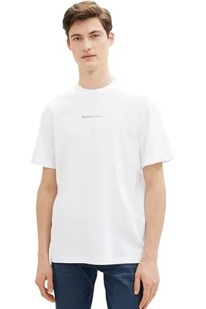 TOM TAILOR Herren Relaxed Fit T-Shirt mit Logo-Print, , S