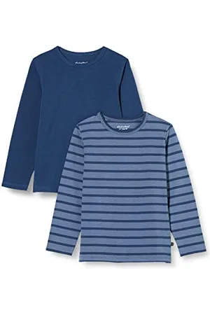 Minymo Jungen Basic 34 -T-Shirt Ls (2-Pack), New Navy, 104 EU