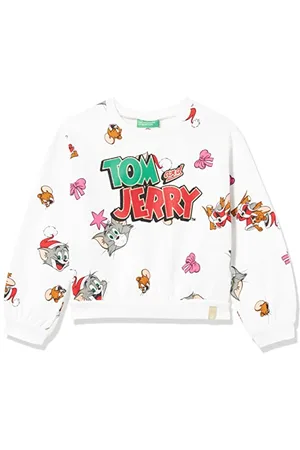 Benetton Mädchen Pullover G/C M/L 3NTPG105P LANGÄRMLIGES Sweatshirt MIT Rundhalsausschnitt, , 82