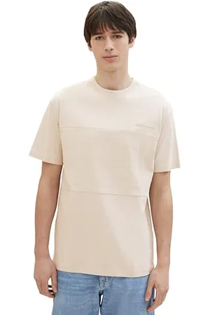 TOM TAILOR Herren Basic T-Shirt mit dekorativem Einsatz, , XL