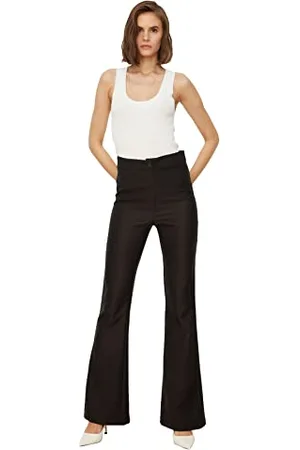 Trendyol Damen Black High Waist Spanish Trousers Pants, , 36 EU