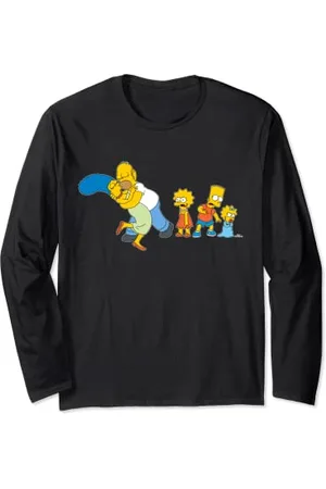 The Simpsons Marge Homer Bart Lisa Maggie Kiss Langarmshirt