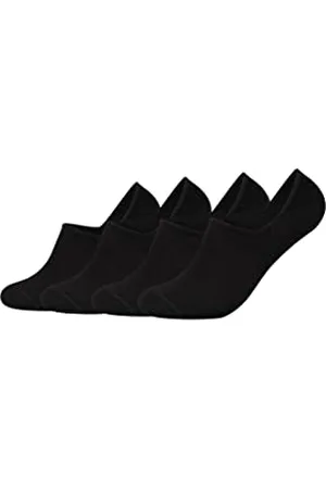 Camano Unisex Füßlinge für Damen und Herren No Show Socken angenehm Tragekomfort optimaler Halt 4er Pack 39/42 black