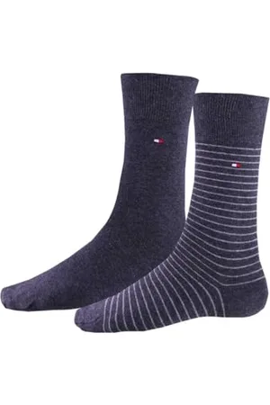 Tommy Hilfiger Herrensocken Doppelpack Uni/Ringel Größe 43-46