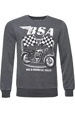 Recovered Clothing Pullover BritishMotor Flag Charcoal Vintage - S - Grau