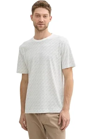 TOM TAILOR Herren Basic T-Shirt mit Alloverprint, , XL