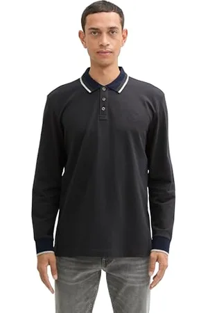 TOM TAILOR Herren 1043419 Longsleeve Basic Piqué Poloshirt, 36497-Dark Rosin Green Twotone Pique, XXL