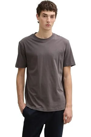 TOM TAILOR Herren 1037655 Basic T-Shirt aus Baumwolle, 11587-Pavement Grey, L