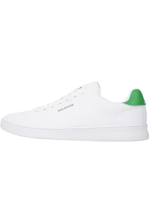 Tommy Hilfiger Herren Cupsole Sneaker Schuhe, weiß (White/Olympic Green), 43