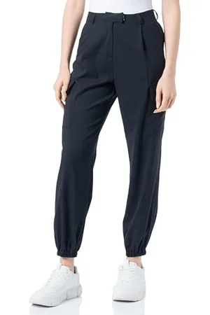 Replay Damen Stoffhose mit Bund, (Schwarz), 26