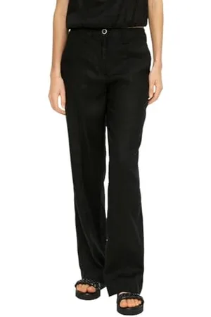 QS by s.Oliver Leinen Hose, Wide Leg