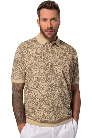 JP 1880 Herren, Große Größen, Polo Pique FLORAL ½ BAUCHFIT