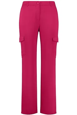 Samoon Damen Cargohose aus elastischem Satin unifarben reguläre Länge 52