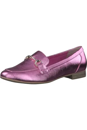 Marco Tozzi Damen Loafer mit Absatz Elegant Vegan, Metallisch , 42 EU