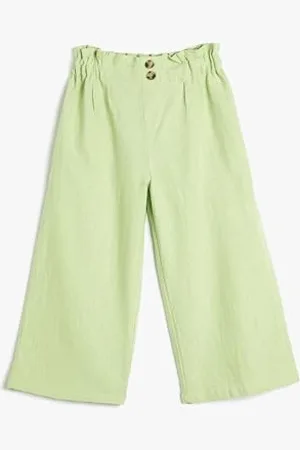 Koton Girls Wide Leg Trousers Elastic Waistband Cotton Relax Cut