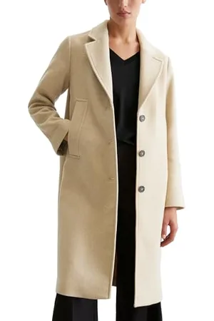 Marc O’ Polo Marc OߴPolo Damen Mantel mit Reverskragen knielang, Beige (Blushed Camel), 42