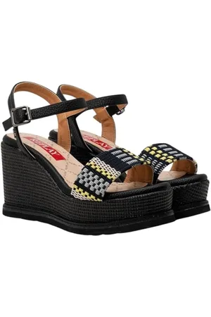 Replay Damen Keilabsatzschuhe mit Riemen, Schwarz (Black 003), 41
