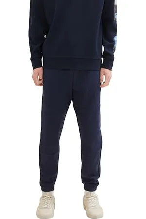 TOM TAILOR Herren 1043308 Basic Jogginghose mit Print, 10668-Sky Captain Blue, 31-35