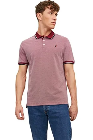 JACK & JONES Herren Poloshirt JPRBLUWIN - Regular Fit S M L XL XXL Baumwolle, Größe:XL, Farbe:Red Dahlia REG W. Whisper White 12169064