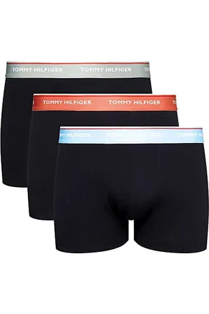 Tommy Hilfiger Herren 3er Pack Boxershorts Trunks Unterwäsche, Mehrfarbig (Vessel Blue/Dockside/Silver), S