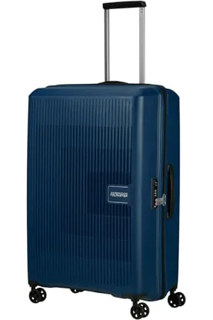 American Tourister Aerostep - Spinner L, Erweiterbarer Koffer, 77 cm, 101.5/109 L, Blau (Navy Blue)