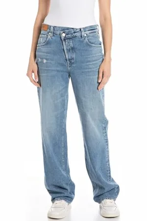 Replay Damen Jeans Zelmaa Tapered-Fit Original, (Blau), 32W / 32L