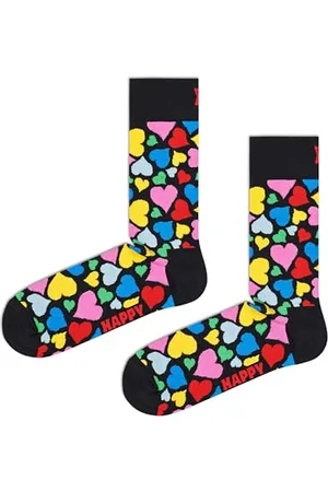 Happy Socks Unisex Heart Socken, Nero, Rosa, Rosso, Verde, Giallo, Blu, 41-46