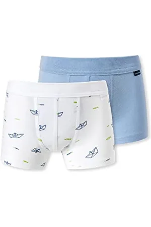 Schiesser Jungen 2 PACK Short mit weichem Bündchen Unterwäsche Feinripp - 100% Organic Bio Baumwolle - Größe 92 bis 182