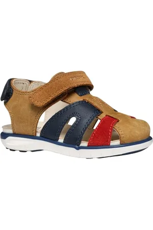 Geox B Delhi Boy A Sandal, Whisky/Red, 26 EU