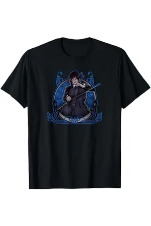 Wednesday Playing The Cello Distressed Cartoon Portrait T-Shirt