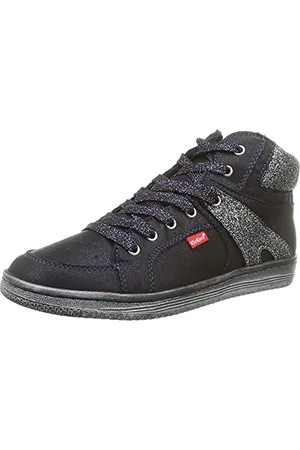 Kickers Jungen Unisex Kinder Lowell Sneaker, Marineblau, Silber glänzend, 30 EU