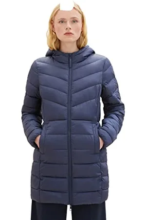 TOM TAILOR Damen 1038451 Lightweight Steppmantel mit Kapuze, 10786-Indigo Ink Blue, XS