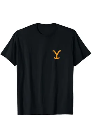 Yellowstone Damen Unisex-Erwachsene V-Ausschnitt T-Shirt S Klassisch Klassisch geschnitten Doppelt genähter Saum