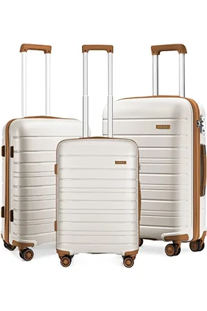 Kono 61 cm Leichter mittelgroßer Hartschalenkoffer 66 l Reisegepäck mit TSA-Schloss und 4 Spinner-Rädern (cremefarben), , M(Medium 24Inch), Mittelgroßer Hartschalenkoffer