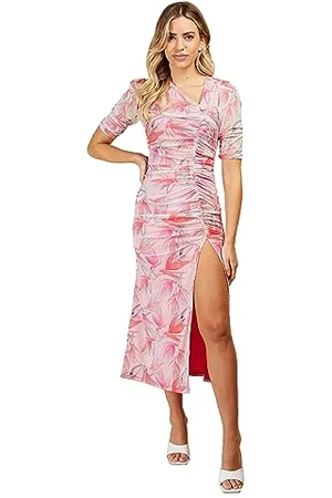 Little Mistress Damen Floral Asym Midi Cocktailkleid, , 42