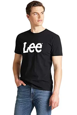 Lee Herren Wobbly Logo Tee T Shirt, (Black 01), M EU