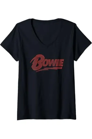 David Bowie Damen - Bowie T-Shirt mit V-Ausschnitt