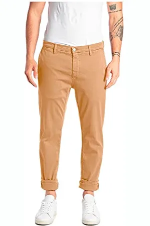 Replay Herren Chino Zeumar Slim-Fit Hyperflex X-Lite mit Stretch, (Beige), 38W / 34L